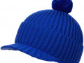Вязаная шапка с козырьком Peaky, синяя (василек)