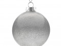 Елочный шар Finery Shine, 10 см, глянцевый серебристый с глиттером