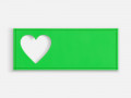 Лейбл из ПВХ с вырубкой «Сердце», зеленый неон