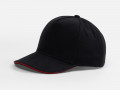 Бейсболка Classic 2.0, черная с красным кантом
