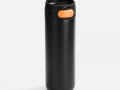 Термостакан X1 с цветной кнопкой, черный с оранжевым