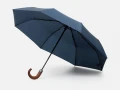 Зонт складной Classic, темно-синий с темной ручкой