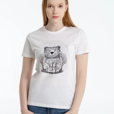 Футболка женская Bear, белая