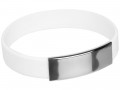 Силиконовый браслет Brisky с металлическим шильдом, белый