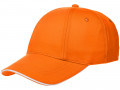 Бейсболка Canopy, оранжевая с белым кантом